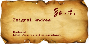 Zsigrai Andrea névjegykártya